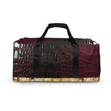 Load image into Gallery viewer, RED, BLACK GATOR PRINT, DUFFLE DESIGNER BAGS