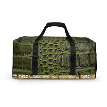 Load image into Gallery viewer, GREEN, GATOR PRINT, DUFFLR DESIGNER BAGS