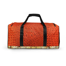 Load image into Gallery viewer, ORANGE GATOR PRINT, DUFFLE DESIGNER BAGS