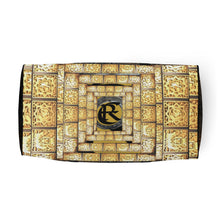 Load image into Gallery viewer, HARVEST GOLD AND BLUE GATOR PRINT, DUFFLE DESIGNER BAGS