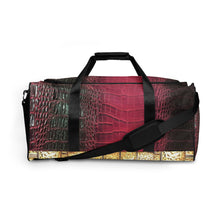 Load image into Gallery viewer, DEEP CERISE PINK AND BLACK GATOR PRINT, DUFFLE DESIGNER BAGS