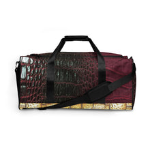 Load image into Gallery viewer, RED, BLACK GATOR PRINT, DUFFLE DESIGNER BAGS