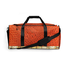 Load image into Gallery viewer, ORANGE GATOR PRINT, DUFFLE DESIGNER BAGS