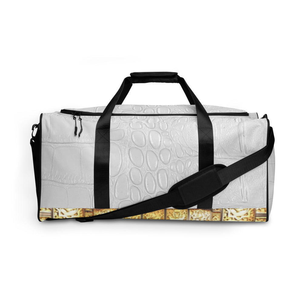 WHITE GATOR PRINT, DUFFLE DESIGNER BAGS