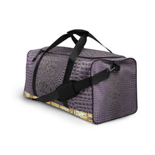 Load image into Gallery viewer, CE SOIR PURPLE GATOR PRINT, DUFFLE DESIGNER BAGS