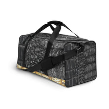 Load image into Gallery viewer, BLACK GATOR PRINT, DUFFLE DESIGNER BAGS