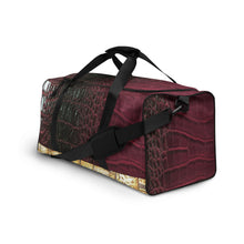 Load image into Gallery viewer, RED, BLACK GATOR PRINT, DUFFLE DESIGNER BAGS