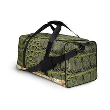 Load image into Gallery viewer, GREEN, GATOR PRINT, DUFFLR DESIGNER BAGS