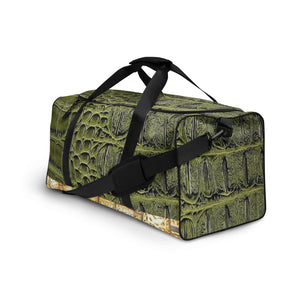 GREEN, GATOR PRINT, DUFFLR DESIGNER BAGS