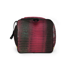 Load image into Gallery viewer, DEEP CERISE PINK AND BLACK GATOR PRINT, DUFFLE DESIGNER BAGS