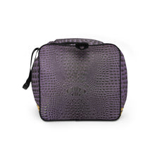 Load image into Gallery viewer, CE SOIR PURPLE GATOR PRINT, DUFFLE DESIGNER BAGS