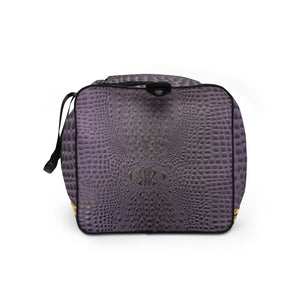 CE SOIR PURPLE GATOR PRINT, DUFFLE DESIGNER BAGS