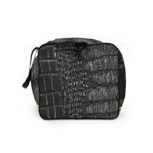 Load image into Gallery viewer, BLACK GATOR PRINT, DUFFLE DESIGNER BAGS