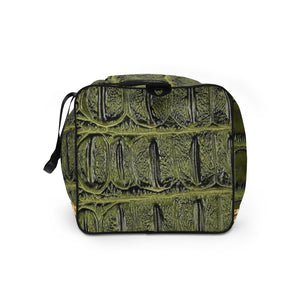 GREEN, GATOR PRINT, DUFFLR DESIGNER BAGS