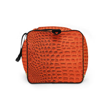 Load image into Gallery viewer, ORANGE GATOR PRINT, DUFFLE DESIGNER BAGS