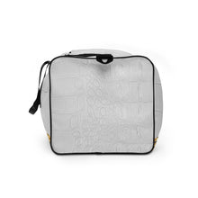 Load image into Gallery viewer, WHITE GATOR PRINT, DUFFLE DESIGNER BAGS