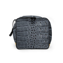 Load image into Gallery viewer, KASHMIR BLUE GATOR PRINT, DUFFLE DESIGNER BAGS