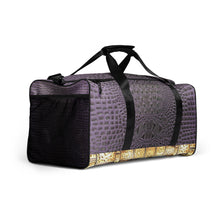 Load image into Gallery viewer, CE SOIR PURPLE GATOR PRINT, DUFFLE DESIGNER BAGS