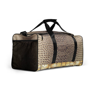 CHAMPAGNE GATOR PRINT, DUFFLE DESIGNER BAGS