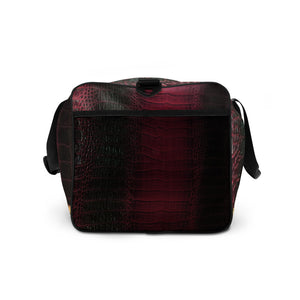 DEEP CERISE PINK AND BLACK GATOR PRINT, DUFFLE DESIGNER BAGS