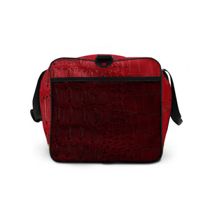 RED GATOR PRINT, DUFFLE DESIGNER BAGS