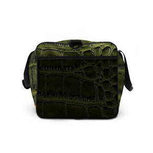 GREEN, GATOR PRINT, DUFFLR DESIGNER BAGS