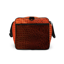 Load image into Gallery viewer, ORANGE GATOR PRINT, DUFFLE DESIGNER BAGS