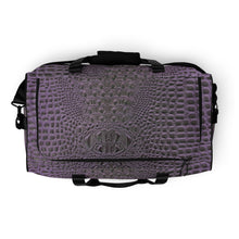 Load image into Gallery viewer, CE SOIR PURPLE GATOR PRINT, DUFFLE DESIGNER BAGS