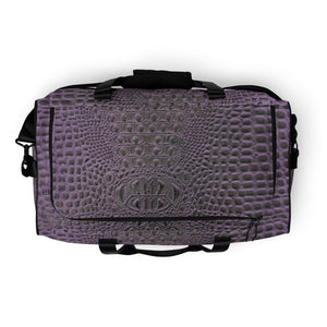 CE SOIR PURPLE GATOR PRINT, DUFFLE DESIGNER BAGS