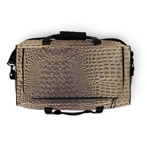 CHAMPAGNE GATOR PRINT, DUFFLE DESIGNER BAGS