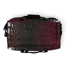 Load image into Gallery viewer, RED, BLACK GATOR PRINT, DUFFLE DESIGNER BAGS