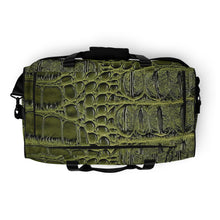 Load image into Gallery viewer, GREEN, GATOR PRINT, DUFFLR DESIGNER BAGS