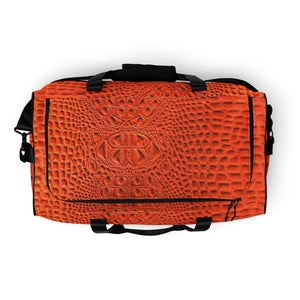 ORANGE GATOR PRINT, DUFFLE DESIGNER BAGS