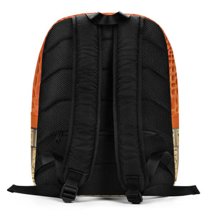 ORANGE GATOR PRINT, MINIMALIST BACKPACK DESIGNER BAGS