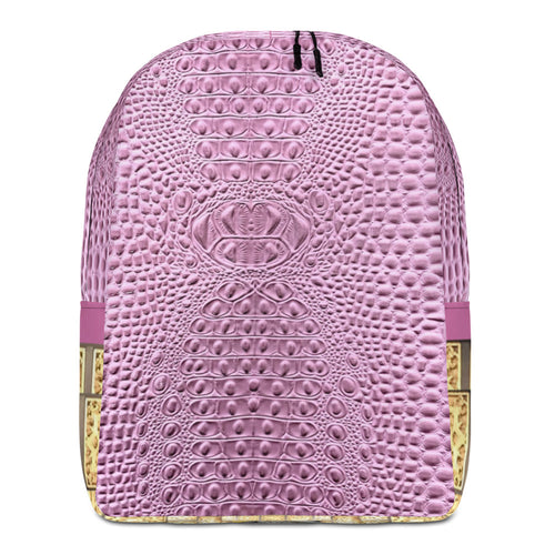 HOPBUSH PINK GATOR PRINT, MINIMALIST BACKPACK DESIGNER BAGS