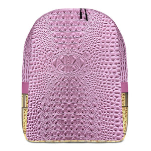 HOPBUSH PINK GATOR PRINT, MINIMALIST BACKPACK DESIGNER BAGS