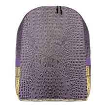 Load image into Gallery viewer, CE SOIR PURPLE GATOR PRINT, MINIMALIST BACKPACK DESIGNER BAGS