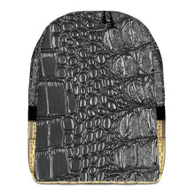 Load image into Gallery viewer, BLACK GATOR PRINT, MINIMALISTIC BACKPACK DESIGNER BAGS