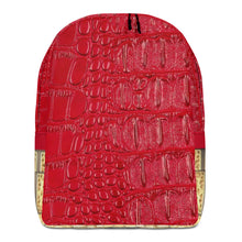 Load image into Gallery viewer, RED GATOR PRINT, MINIMALISTIC BACKPACK DESIGNER BAGS