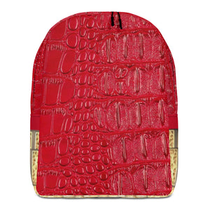 RED GATOR PRINT, MINIMALISTIC BACKPACK DESIGNER BAGS