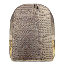 Load image into Gallery viewer, CHAMPAGNE GATOR PRINT, MINIMALIST BACKPACK DESIGNER BAGS