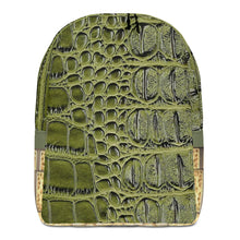 Load image into Gallery viewer, GREEN, GATOR PRINT MINIMALIST BACKPACK DESIGNER BAGS