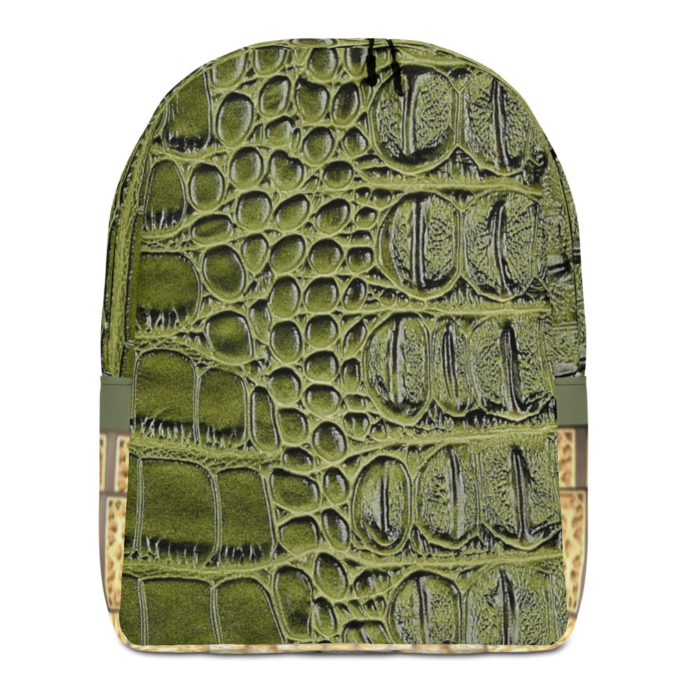 GREEN, GATOR PRINT MINIMALIST BACKPACK DESIGNER BAGS