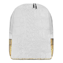 Load image into Gallery viewer, WHITE GATOR PRINT, MINIMALIST BACKPACK DESIGNER BAGS