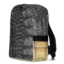 Load image into Gallery viewer, BLACK GATOR PRINT, MINIMALISTIC BACKPACK DESIGNER BAGS