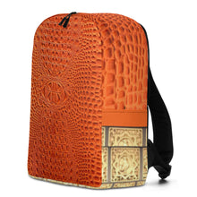 Load image into Gallery viewer, ORANGE GATOR PRINT, MINIMALIST BACKPACK DESIGNER BAGS