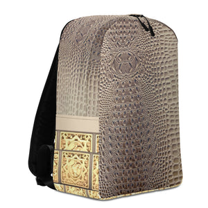 CHAMPAGNE GATOR PRINT, MINIMALIST BACKPACK DESIGNER BAGS