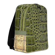 Load image into Gallery viewer, GREEN, GATOR PRINT MINIMALIST BACKPACK DESIGNER BAGS