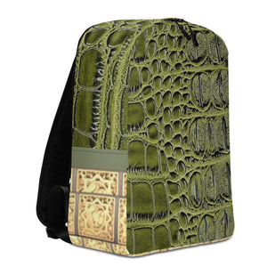 GREEN, GATOR PRINT MINIMALIST BACKPACK DESIGNER BAGS