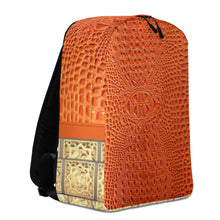 Load image into Gallery viewer, ORANGE GATOR PRINT, MINIMALIST BACKPACK DESIGNER BAGS